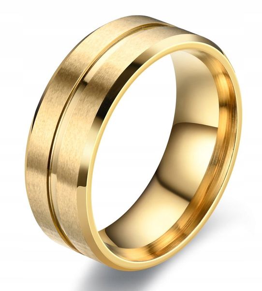 ZŁOTY PIERŚCIONEK OBRĄCZKA ŚLUBNE STAL 316L r.19 zdjęcie 1