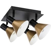 Sufitowa lampa kwadratowa Alvaro 3159 ruchome reflektorki czarne złote