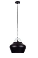 Lampa wisząca 1xE27 NEGRO WOOD WHITE/BLACK