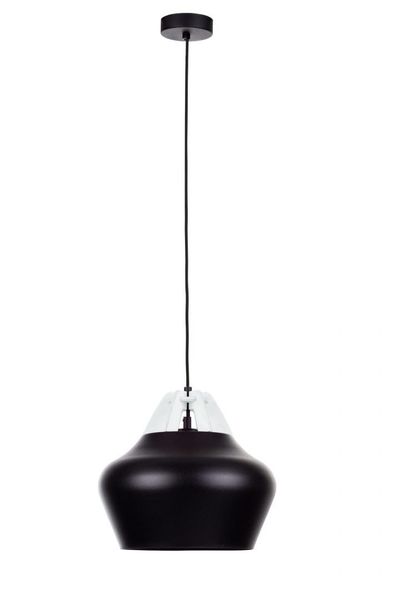 Lampa wisząca 1xE27 NEGRO WOOD WHITE/BLACK zdjęcie 1