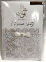 KARNET PAMIĄTKA I KOMUNIA B6 LC 17 - KARTKI Z KOTKIEM