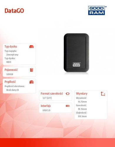 DataGO 320GB USB 3.0 BLACK na Arena.pl