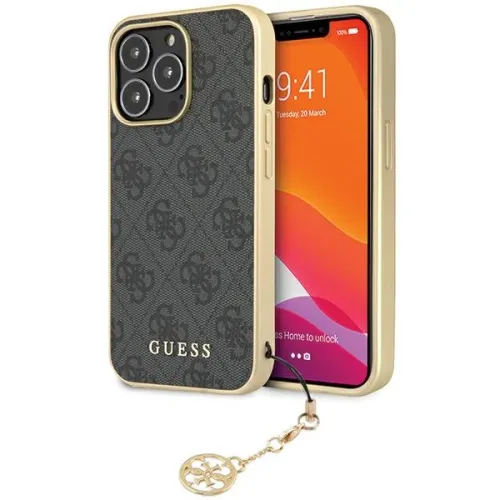 Etui Guess 4G Charms Collection na iPhone 14 Pro Max - szare na Arena.pl