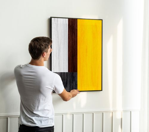 Plakat abstrakcja geometryczna 61x91 cm w czarnej ramie na Arena.pl