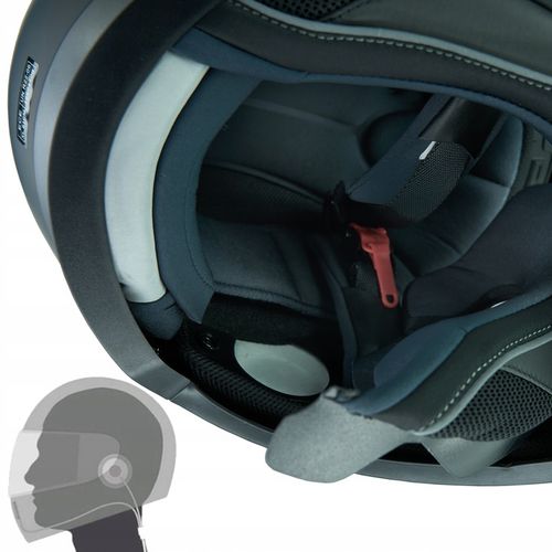 KASK MOTOCYKLOWY HORN CZARNA SZYBA I BEZBARWNA PRZYGOTOWANY POD INTERKOM XS na Arena.pl