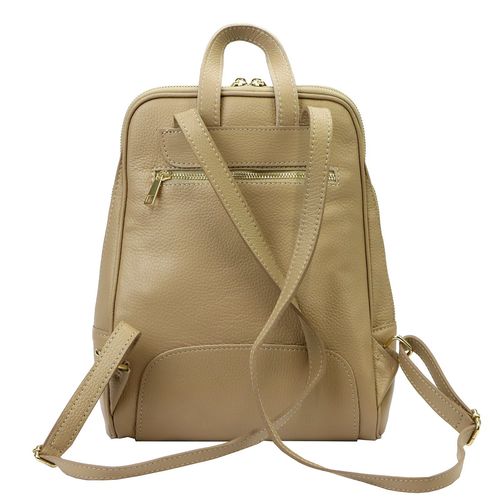 Damski miejski pojemny plecak z prawdziwej skóry z kieszeniami MiaMore na Arena.pl