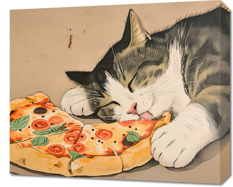 Obraz 60x50cm Pizza Dla Kota zdjęcie 1