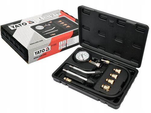 YATO MIERNIK CIŚNIENIA TESTER SPRĘŻANIA BENZYNA + ADAPTERY ZESTAW 8EL. na Arena.pl
