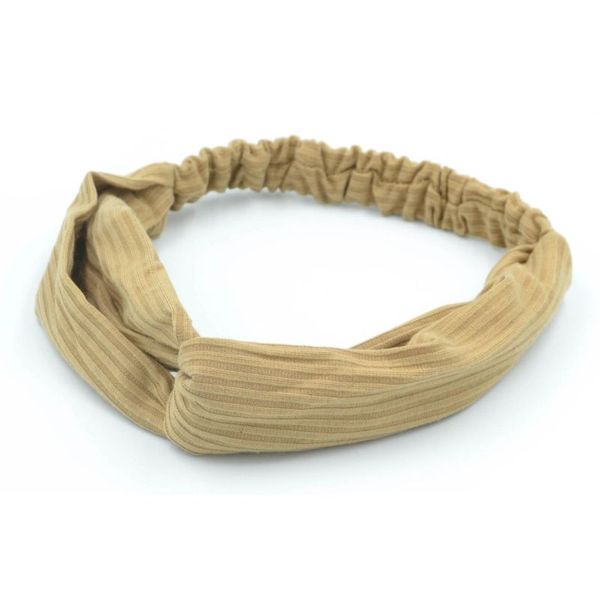 Opaska gumka do włosów węzeł boho beżowa zdjęcie 1