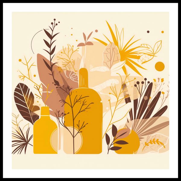 Plakat 80x80cm Złote Rośliny zdjęcie 3