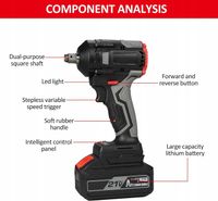 Klucz udarowy 350Nm 1/2" bezprzewodowy, nasadowy + 2 baterie 21V (1474)