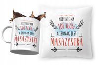 Zestaw Dla Masażystki Poduszka + Kubek Na Prezent Z Nadrukiem Ze Zdjęciem