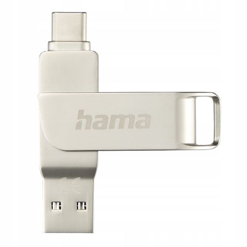 SZYBKI MARKOWY PENDRIVE Z USB-C OTG I USB-A 64GB HAMA OBROTOWA ZATYCZKA na Arena.pl