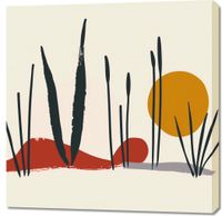 Obraz 90x90cm Trzcina przy Zachodzie