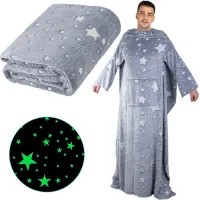 Polarowy koc z rękawami neon Verk Group model 300935620 dla ciepła i wygody