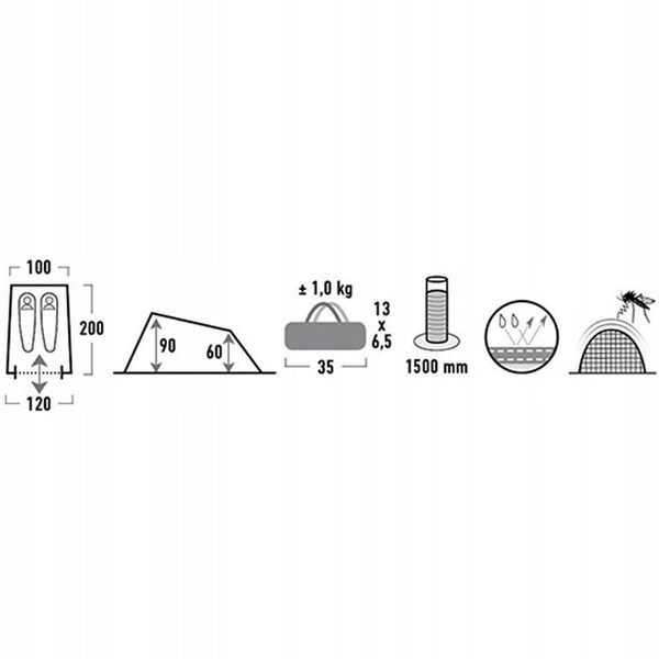 High Peak Namiot turystyczny kempingowy 2 osobowy Minilite 2 10157 zdjęcie 6