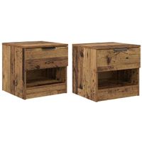 Szafka pod łóżko z szufladą 2 pcs Stare drewno 40 x 39 x 40 cm