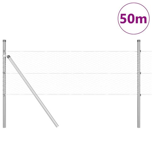 Ogrodzenie z słupkami Srebrny 0.4 x 50 m Stal pokryta PCV na Arena.pl