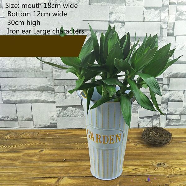 Vintage Doniczka doniczka - Wiadro - METALOWA - Idealna Do Domu I Ogrodu 42 Zielony zdjęcie 11