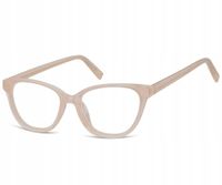 Damskie okulary zerówki KOCIE Oprawki korekcyjne optyczne SUNOPTIC beżowa