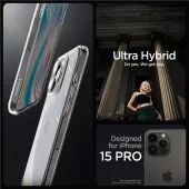etui spigen crystal hybrid na iphone 15 pro - przezroczyste