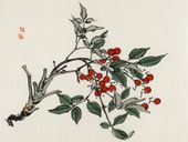 Plakat 80x60cm Firethorns, Kōno Bairei Japoński Vintage do Salonu