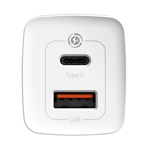 Ładowarka sieciowa Baseus GaN2 Lite, USB + USB-C, 65W, EU (biała) na Arena.pl