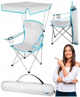 Fotel leżak ogrodowy składany z daszkiem NA RYBY