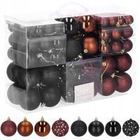 BOMBKI CHOINKOWE ZESTAW XXL 100szt CZARNE WZORY BOMBKA ZAWIESZKI OZDOBY