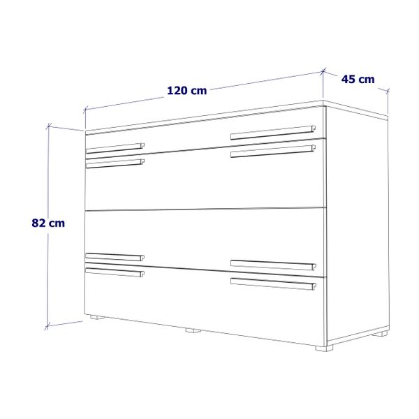 KOMODA z 4 szufladami 120cm zdjęcie 9