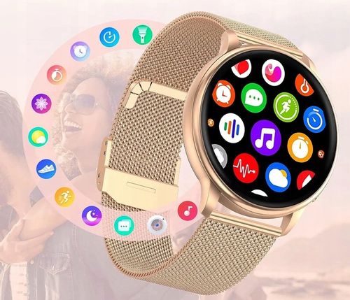 SMARTWATCH ZEGAREK DAMSKI POLSKIE MENU ROZMOWY WIADOMOŚCI 4 PASKI na Arena.pl
