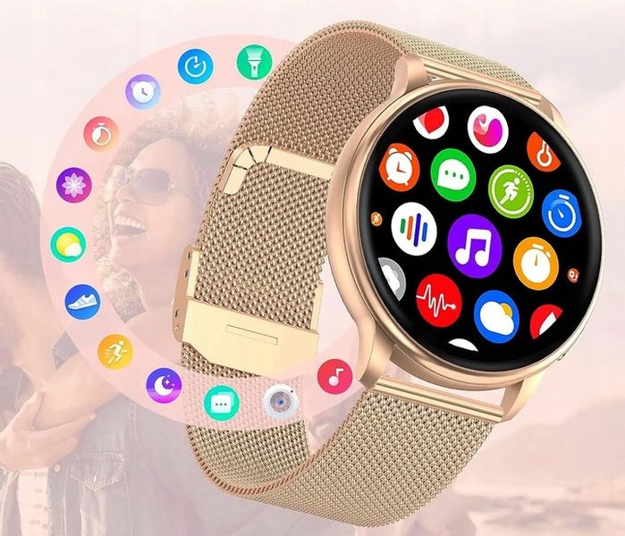 SMARTWATCH ZEGAREK DAMSKI POLSKIE MENU ROZMOWY WIADOMOŚCI 4 PASKI zdjęcie 16