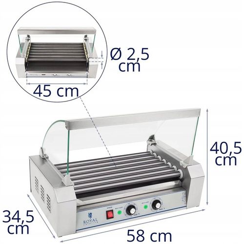 GRILL ROLKOWY DO HOT DOGÓW 7 TEFLONOWYCH ROLEK na Arena.pl