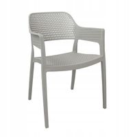 Krzesło do kuchni SZARE ogrodowe BALKON taras PODŁOKIETNIKI WYGODNE plastik