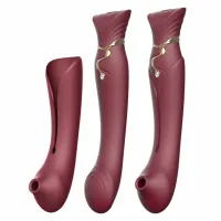 zalo queen set wine red - model z funkcją pulsacji i podgrzewania