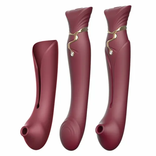 zalo queen set wine red - model z funkcją pulsacji i podgrzewania na Arena.pl