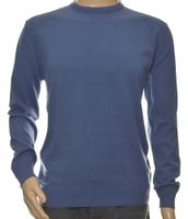 Sweter męski z kaszmiru i wełny merynosów 2XL XXL indygo