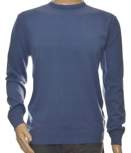 Sweter męski z kaszmiru i wełny merynosów 2XL XXL indygo na Arena.pl