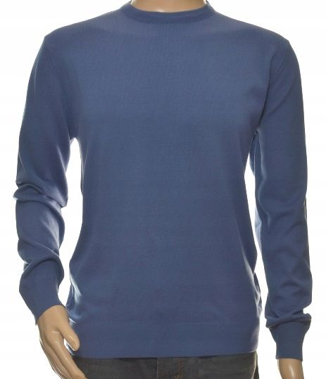 Sweter męski z kaszmiru i wełny merynosów 2XL XXL indygo zdjęcie 1