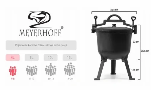 KOCIOŁEK ŻELIWNY MEYERHOFF 4L+RĘKAWICA na Arena.pl