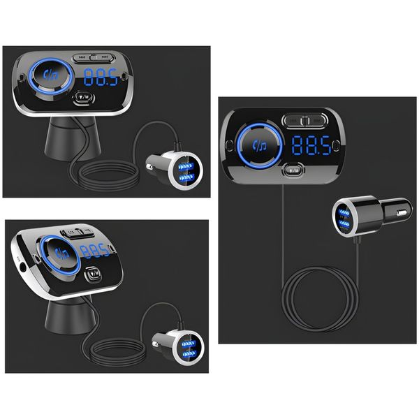 TRANSMITER BLUETOOTH FM SAMOCHODOWY 2X SZYBKA ŁADOWARKA USB-C AUX zdjęcie 13