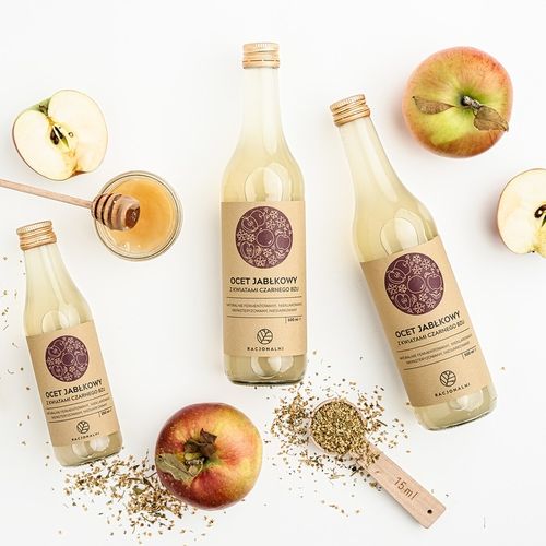 Ocet jabłkowy KWIATY BZU Racjonalni 500 ml NIEPASTERYZOWANY Żywy na Arena.pl