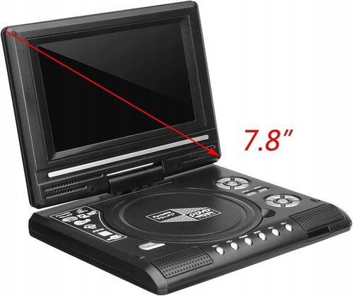 ODTWARZACZ PRZENOŚNY DVD EKRAN SAMOCHODOWY 7,8" INTERFEJS USB na Arena.pl