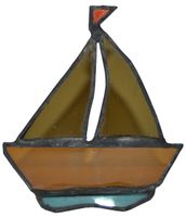 Żaglówka szkło witrażowe zawieszka dekoracja prezent