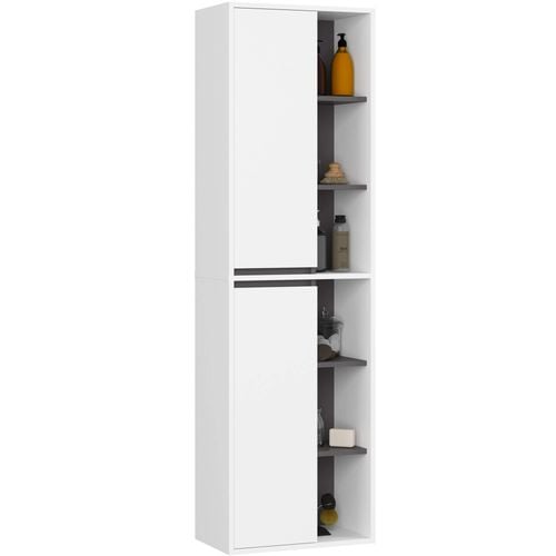 Zestaw mebli łazienkowych z otworami VAMI 4 szafki pojemny biały szary na Arena.pl