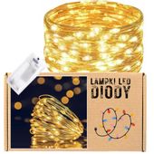 OŚWIETLENIE DRUCIKI LAMPKI LED ŻYŁKI NA BATERIE DIODY 20 LED 2m Ciepła