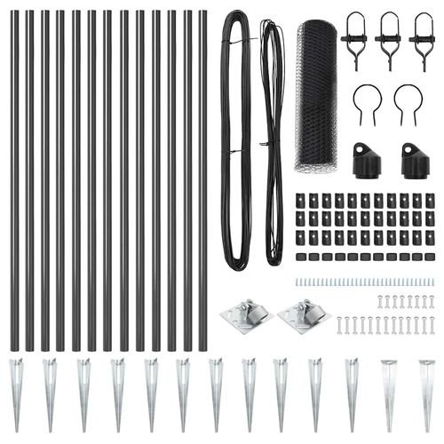 Ogrodzenie z słupkami Szary 0.4 x 25 m Stal pokryta PCV na Arena.pl