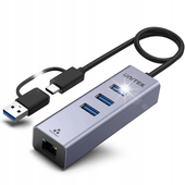 Unitek Hub USB C 4w1 Gigabit Ethernet 1000 Mbps 3xUSB 5 Gbps adapter USB A