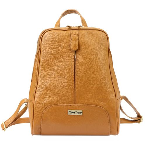 Damski miejski pojemny plecak z prawdziwej skóry z kieszeniami MiaMore na Arena.pl