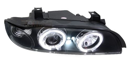 Reflektory lampy przednie BMW E39 black ringi na Arena.pl